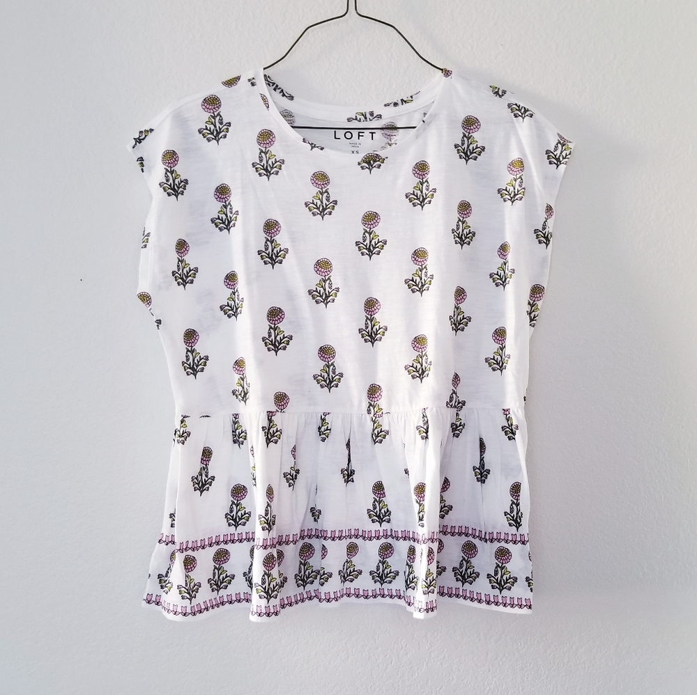 NWOT LOFT Peplum Tee